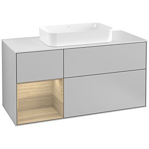 Villeroy and Boch Finion Villeroy and Boch Finion G291PCGJ 120cm, cover plate matt white, Emotion, shelf on the left Oak Veneer , light gray matt