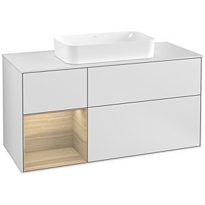 Villeroy and Boch Finion Villeroy and Boch Finion G291PCMT 120cm, cover plate matt white, Emotion, shelf on the left Oak Veneer , matt white lacquer