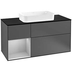 Villeroy and Boch Finion Villeroy and Boch Finion G292GJGK 120cm, cover plate black matt, Emotion, shelf left light gray matt, anthracite matt