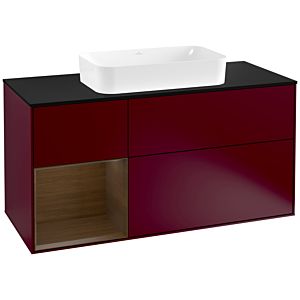 Villeroy and Boch Finion Villeroy and Boch Finion G292GNHB 120cm, cover plate black matt, Emotion, shelf left Walnut veneer, Peony Matt