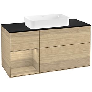 Villeroy et Boch Finion Villeroy et Boch G292PCPC 120cm, plaque de finition noir mat, Emotion, étagère à gauche Oak Veneer , Oak Veneer