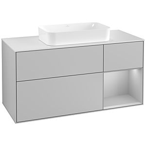 Villeroy und Boch Finion Waschtischunterschrank G301GJGJ 120cm, Abdeckplatte white matt, Emotion, Regal rechts Light grey matt, Light grey matt