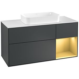 Villeroy and Boch Finion Villeroy and Boch Finion G301HFHG 120cm, cover plate white matt, Emotion, shelf right gold matt, Midnight Blue Matt Lacquer
