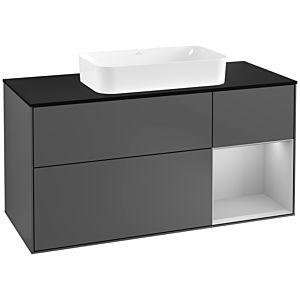 Villeroy and Boch Finion Villeroy and Boch Finion G302GJGK 120cm, cover plate black matt, Emotion, shelf on the right light gray matt, anthracite matt