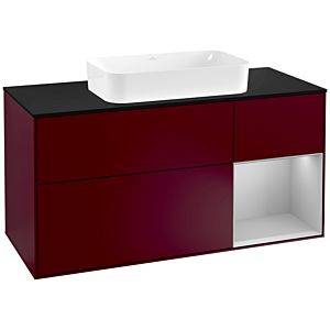Villeroy and Boch Finion Villeroy and Boch Finion G302GJHB 120cm, cover plate black matt, Emotion, shelf on the right light gray matt, Peony Matt