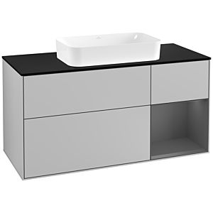 Villeroy and Boch Finion Villeroy and Boch Finion G302GKGJ 120cm, cover plate black matt, Emotion, shelf on the right Anthracite matt, Light gray matt