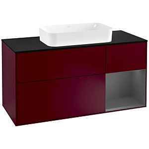 Villeroy and Boch Finion Villeroy and Boch Finion G302GKHB 120cm, cover plate black matt, Emotion, shelf right Anthracite matt, Peony Matt