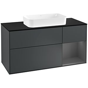 Villeroy and Boch Finion Villeroy and Boch Finion G302GKHG 120cm, cover plate black matt, Emotion, shelf right Anthracite matt, Midnight Blue Matt Lacquer