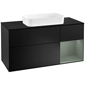 Villeroy and Boch Finion Villeroy and Boch Finion G302GMPD 120cm, cover plate black matt, Emotion, shelf on the right Olive Matt Lacquer , black matt lacquer