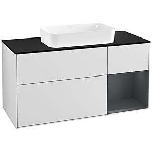 Villeroy and Boch Finion Villeroy and Boch Finion G302HGMT 120cm, cover plate black matt, Emotion, shelf on the right Midnight Blue Matt Lacquer , white matt lacquer