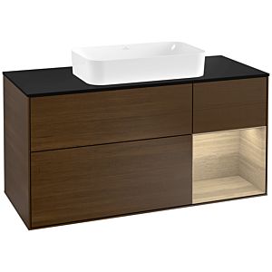 Villeroy and Boch Finion Villeroy and Boch Finion G302PCGN 120cm, cover plate black matt, emotion, shelf on the right Oak Veneer , Oak Veneer veneer
