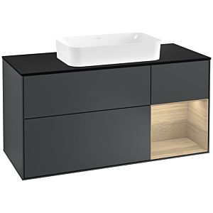 Villeroy and Boch Finion Villeroy and Boch Finion G302PCHG 120cm, black matt cover plate, Emotion, right shelf Oak Veneer , Midnight Blue Matt Lacquer