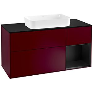 Villeroy and Boch Finion Villeroy and Boch Finion G302PDHB 120cm, cover plate black matt, Emotion, shelf on the right Black matt lacquer, Peony Matt