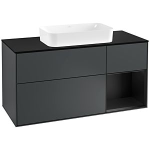 Villeroy and Boch Finion Villeroy and Boch Finion G302PDHG 120cm, cover plate black matt, Emotion, shelf on the right Black matt lacquer, Midnight Blue Matt Lacquer