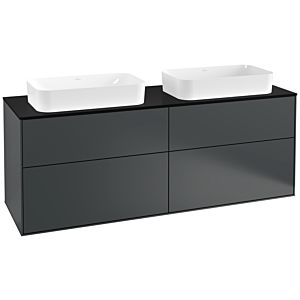 Villeroy und Boch Finion Waschtischunterschrank G31200HG 160x60,3cm, Emotion, Abdeckplatte black matt, Midnight Blue Matt Lacquer
