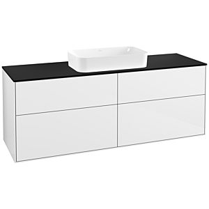 Villeroy und Boch Finion Waschtischunterschrank G32200GF 160x60,3cm, Emotion, Abdeckplatte black matt, Glossy white lacquer