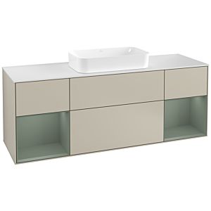 Villeroy and Boch Finion Villeroy and Boch Finion G331GMHH 160cm, cover plate white matt, Emotion, shelves olive matt lacquer, Sand Matt Lacquer