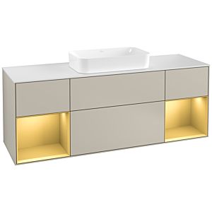 Villeroy and Boch Finion Villeroy and Boch Finion G331HFHH 160cm, cover plate white matt, Emotion, shelves gold matt lacquer, Sand Matt Lacquer