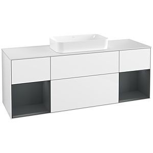 Villeroy and Boch Finion Villeroy and Boch Finion G331HGGF 160cm, cover plate white matt, Emotion, shelves Midnight matt lacquer, Glossy white lacquer