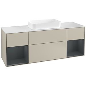 Villeroy and Boch Finion Villeroy and Boch Finion G331HGHH 160cm, cover plate white matt, Emotion, shelves Midnight matt lacquer, Sand Matt Lacquer