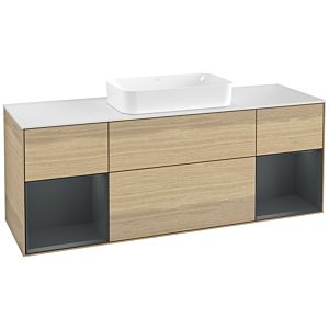 Villeroy and Boch Finion Villeroy and Boch Finion G331HGPC 160cm, cover plate white matt, Emotion, shelves Midnight matt lacquer, Oak Veneer