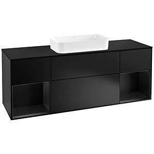 Villeroy and Boch Finion Villeroy and Boch Finion G332PDPD 160cm, cover plate black matt, Emotion, shelves Black matt lacquer, Black matt lacquer