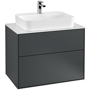 Villeroy und Boch Finion Waschtischunterschrank G34100HG 80x60,3cm, Emotion, Abdeckplatte white matt, Midnight Blue Matt Lacquer