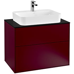 Villeroy und Boch Finion Waschtischunterschrank G34200HB 80x60,3cm, Emotion, Abdeckplatte black matt, Peony Matt