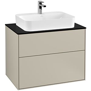 Villeroy and Boch Finion Villeroy and Boch Finion G34200HH 80x60.3cm, Emotion, cover plate black matt, Sand Matt Lacquer
