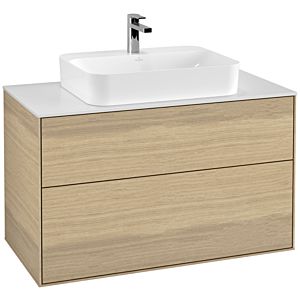 Villeroy und Boch Finion Waschtischunterschrank G35100PC 100x60,3cm, Emotion, Abdeckplatte white matt, Oak Veneer