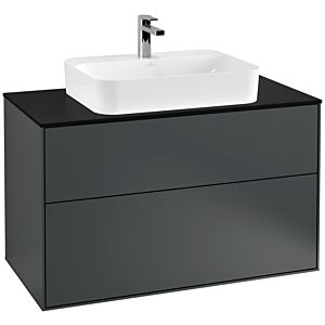 Villeroy und Boch Finion Waschtischunterschrank G35200HG 100x60,3cm, Emotion, Abdeckplatte black matt, Midnight Blue Matt Lacquer