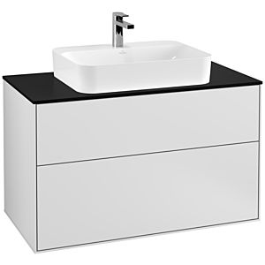Villeroy und Boch Finion Waschtischunterschrank G35200MT 100x60,3cm, Emotion, Abdeckplatte black matt, White matt lacquer