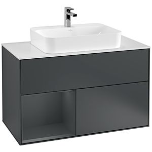 Villeroy and Boch Finion Villeroy and Boch Finion G361HGHG 100cm, cover plate matt white, Emotion, shelf on the left Midnight Blue Matt Lacquer , Midnight Blue Matt Lacquer