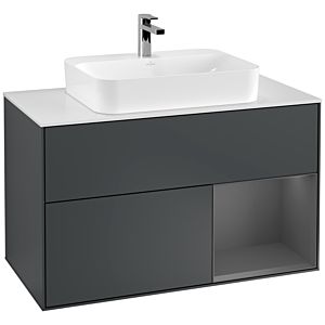 Villeroy and Boch Finion Villeroy and Boch Finion G371GKHG 100cm, cover plate white matt, Emotion, shelf right Anthracite matt, Midnight Blue Matt Lacquer