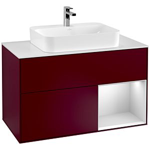 Villeroy and Boch Finion Villeroy and Boch Finion G371MTHB 100cm, cover plate white matt, Emotion, shelf on the right white matt lacquer, Peony Matt