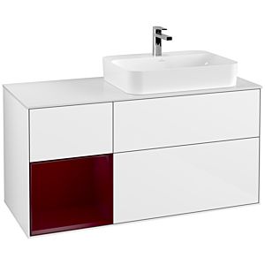 Villeroy and Boch Finion Villeroy and Boch Finion G391HBGF 120cm, cover plate matt white, emotion, shelf on the left Peony , glossy white lacquer