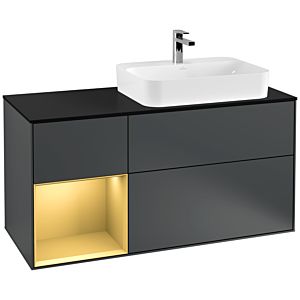 Villeroy and Boch Finion Villeroy and Boch Finion G392HFHG 120cm, cover plate black matt, Emotion, shelf left gold matt, Midnight Blue Matt Lacquer