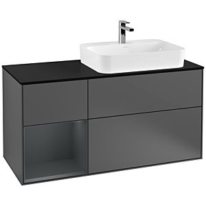 Villeroy and Boch Finion Villeroy and Boch Finion G392HGGK 120cm, cover plate black matt, Emotion, shelf on the left Midnight Blue Matt Lacquer , Anthracite matt