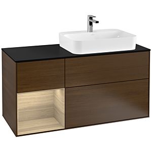 Villeroy and Boch Finion Villeroy and Boch Finion G392PCGN 120cm, cover plate black matt, emotion, shelf on the left Oak Veneer , Oak Veneer veneer