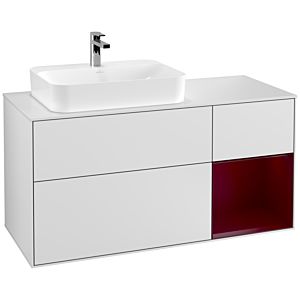 Villeroy and Boch Finion Villeroy and Boch Finion G401HBMT 120cm, cover plate white matt, Emotion, shelf on the right Peony , white matt lacquer