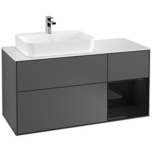 Villeroy and Boch Finion Villeroy and Boch Finion G401PHGK 120cm, cover plate white matt, emotion, shelf on the right Glossy Black Lacquer , anthracite matt