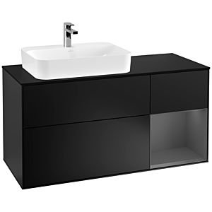 Villeroy and Boch Finion Villeroy and Boch Finion G402GKPD 120cm, cover plate black matt, Emotion, shelf on the right Anthracite matt, Black matt lacquer