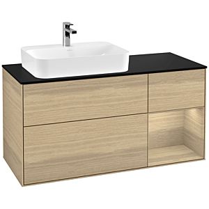 Villeroy et Boch Finion Villeroy et Boch G402PCPC 120cm, plaque de finition noir mat, Emotion, étagère à droite Oak Veneer , Oak Veneer