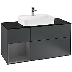 Villeroy and Boch Finion Villeroy and Boch Finion G412GKHG 120cm, cover plate black matt, Emotion, shelf left Anthracite matt, Midnight Blue Matt Lacquer