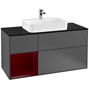 Villeroy and Boch Finion Villeroy and Boch Finion G412HBGK 120cm, cover plate black matt, emotion, shelf on the left Peony , anthracite matt
