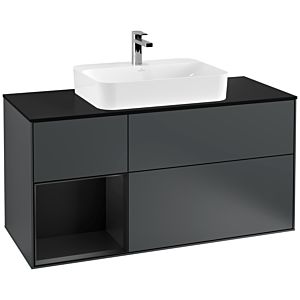 Villeroy and Boch Finion Villeroy and Boch Finion G412PDHG 120cm, cover plate black matt, Emotion, shelf left black matt lacquer, Midnight Blue Matt Lacquer
