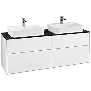 Villeroy und Boch Finion Waschtischunterschrank G43200GF 160x60,3cm, Emotion, Abdeckplatte black matt, Glossy white lacquer