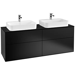 Villeroy und Boch Finion Waschtischunterschrank G43200PD 160x60,3cm, Emotion, Abdeckplatte black matt, Black matt lacquer