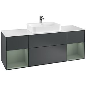 Villeroy and Boch Finion Villeroy and Boch Finion G451GMHG 160cm, cover plate white matt, Emotion, shelves olive matt lacquer, Midnight Blue Matt Lacquer