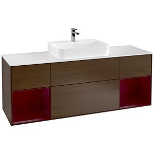 Villeroy et Boch Finion Villeroy et Boch G451HBGN 160cm, plaque de finition blanc mat, Emotion, étagères Peony laqué mat, placage Peony